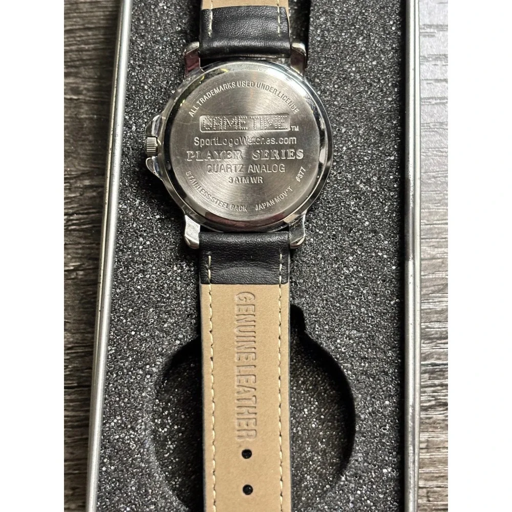 GameTime Carolina Panthers‎ Men's Quartz Analog Watch Genuine Leather Strap
